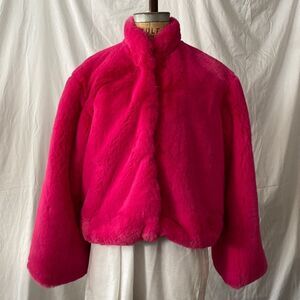 The Lovers & Drifters Club. Pink faux-fur bolero jacket.